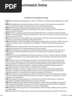 History of psychological assessment types of psychological testing
